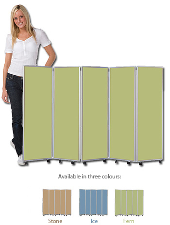 Concertina Easy-Clean Screen - 1200mm High Mobile Room Divider