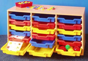 18 Shallow Tray Storage Unit - Clear or Colour Trays
