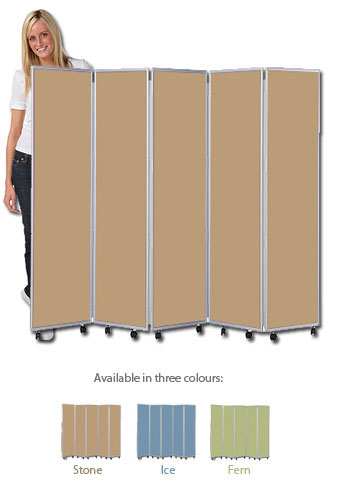 Concertina Easy-Clean Screen - 1500mm High Mobile Room Divider