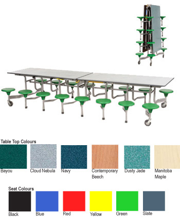 Rectangular Combined Table and Seating Unit (16 Seater)