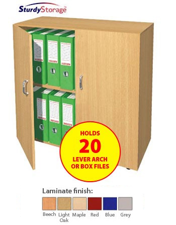 Fully Assembled Static 20 Box File Cupboard Unit