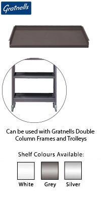 Gratnells Double Shelf With Clips - Pack of 2       (Only use with open span frames. NOT suitable for frames with columns) 