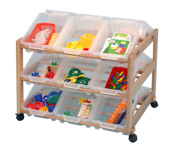 Mobile Solid Oak Double Classroom Tidy