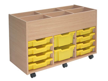 6-Bay Mobile Kinderbox With Tray Storage
