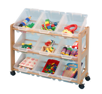 Mobile Solid Oak Single Classroom Tidy