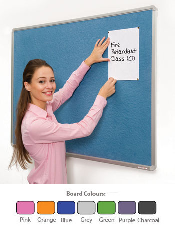 Fire-Rated Colourtex Noticeboard with Aluminium Frame