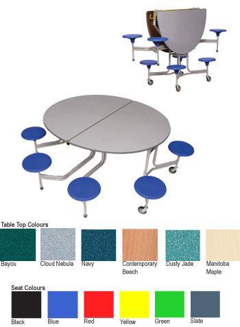 Oval Combined Graduate Table and Seating Unit (8 Seater)