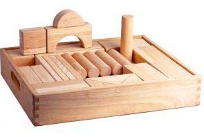 Jumbo Wooden Blocks in Wooden Tray