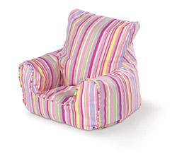 Pink Stripe Bean Chair