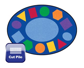 Geometric Oval Learning Rug
