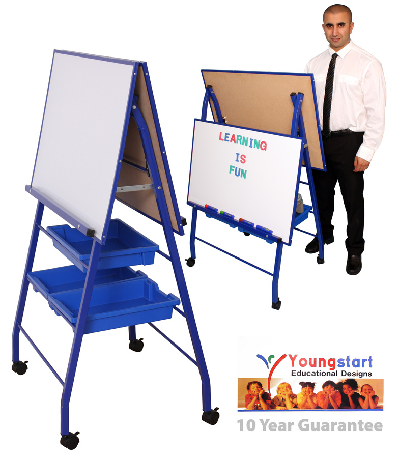 Height Adjustable - Double Boarded Mobile Easel - Landscape