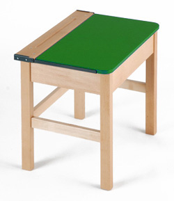 Single Wooden Locker Desk - Green Top