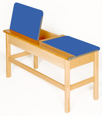 Double Wooden Locker Desk - Blue Top