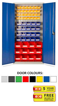Lockable Small Parts Storage Cupboard - 1830mm wide - Option 2