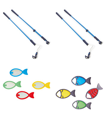 Gonge Fishing Complete Set - (1x Shimmer Fish / 1x Hungry Fish / 2x Fishing Rod)