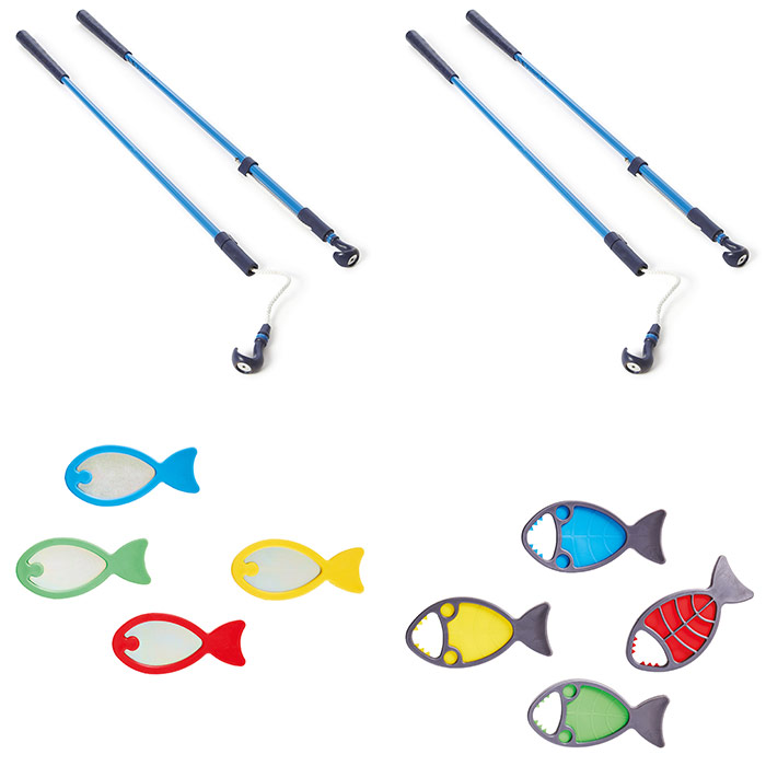 Gonge Fishing Complete Set - (1x Shimmer Fish / 1x Hungry Fish / 2x Fishing Rod)