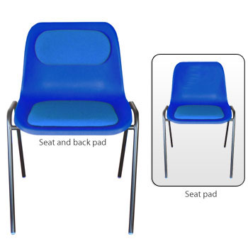 Eco General Purpose Chair with Upholstered Seat Pads (Blue) - FREE Delivery