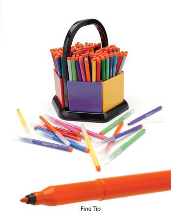 Classroom Organiser with 180 Sw�sh KOMFIGRIP� Assorted Fine Tip Colouring Pens 