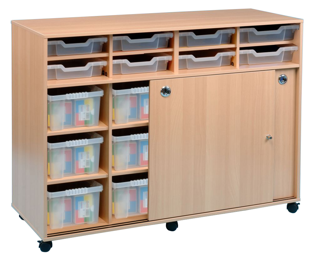Flexi Access Unit With 12 Deep Clear & 8 Shallow Clear Trays + Doors - Mobile
