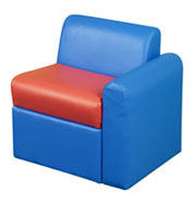 CLEARANCE SALE: LSJ Single Seat - Left Arm (Red/Blue)