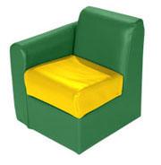 CLEARANCE SALE: LSJ Single Seat - Right Arm (Green/Yellow)