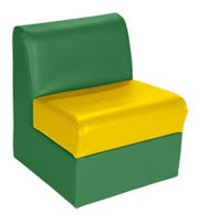 CLEARANCE SALE: Single Seat Without Arms (Green/Yellow)