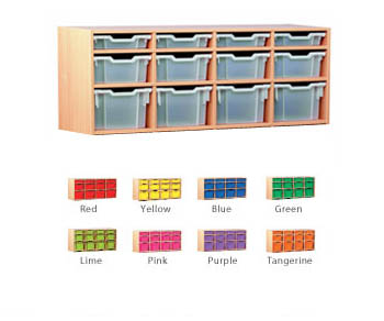 Ready Assembled Static 12 Variety Tray Storage Unit with Jumbo, Deep and Shallow Trays