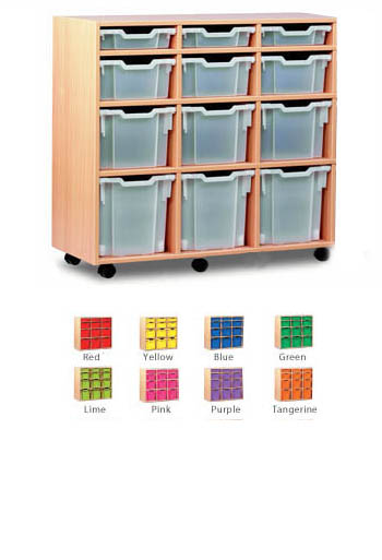 Ready Assembled 12 Variety Tray Storage Unit With Jumbo, Extra Deep, Deep and Shallow Trays