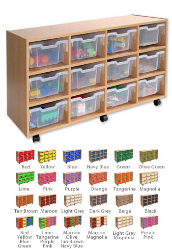 Ready Assembled 12 Tray Storage Unit With Deep Trays
