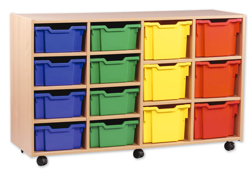 Ready Assembled Tray Storage Unit With 8 Deep & 6 Extra Deep Trays