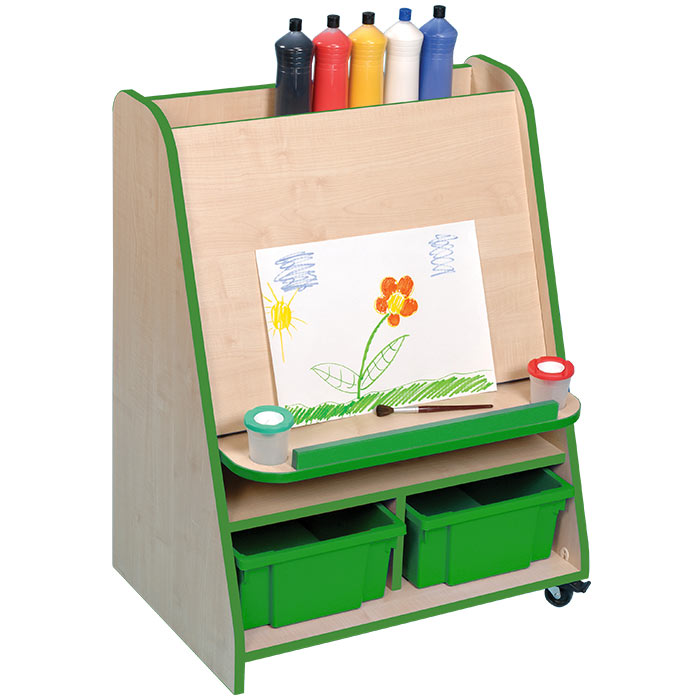 E4e Denby Mobile Paint Easel Unit With 2 Storage Trays