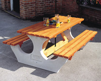 Concrete & Timber Picnic Bench - Rectangular