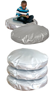 Silver Round Sagbags / Giant Space Cushions (Set of 3)