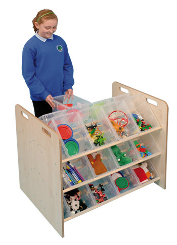 Double Sided Classroom Tidy with Clear Trays