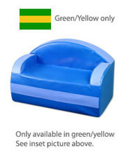 CLEARANCE SALE: Nuvo 2 Seat Sofa with Arms (Green/Yellow)