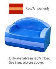 CLEARANCE SALE: Nuvo 2 Seat Sofa with Arms (Red/Amber)
