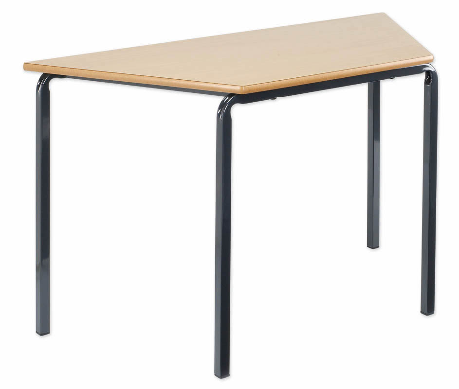 Classroom Slide Stacking Trapezoidal Table - MDF Edge