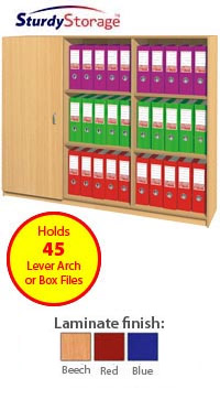 45 Box File Cupboard with Double Shelves