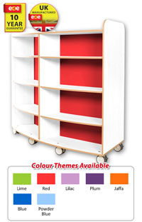 KubbyClass Curved Double Sided Library Bookcase - Polar (4 Heights Available)