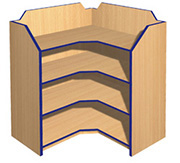 4FT Corner Bookcase