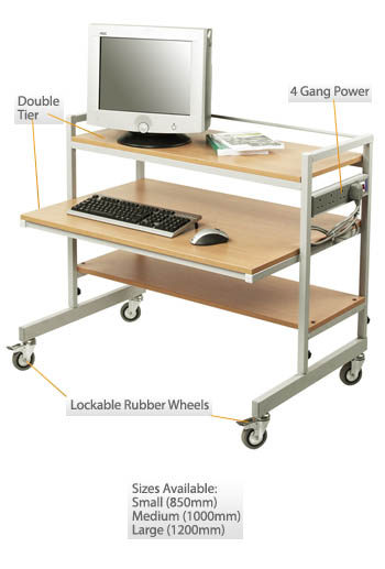 Height-Adjustable Double Tier Trolley