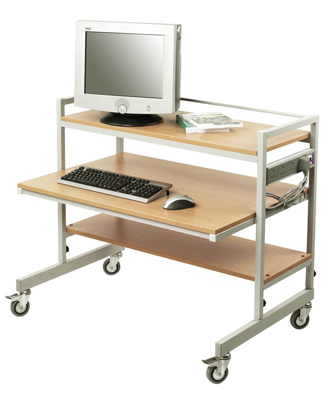 Height-Adjustable Double Tier Trolley