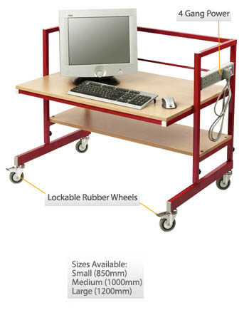 Height-Adjustable Single Tier Trolley