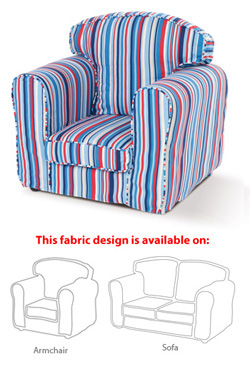 Blue Candy Stripe Loose Cover Seating