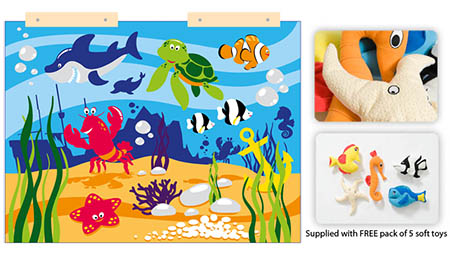 Bottom of the Sea Wall Display - Wide (plus FREE pack of 5 toys)