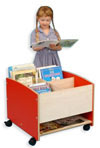 Coniston Low Level 4-Compartment Kinderbox with Shelf - Red/Maple