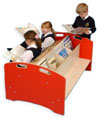 Coniston Seated Library Unit - Red/Maple