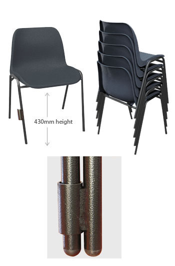 Eco General Purpose Chair with Linking Device (Black) - FREE Delivery