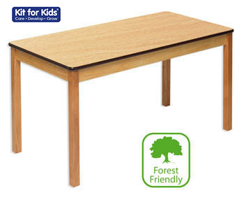 Rectangular Wooden Table With Natural Laminate Top