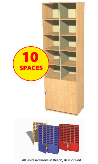 Fully Assembled 10 Space Double-Depth Unit with Cupboard